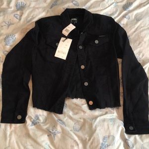 XOXO Womens Black Jean Jacket